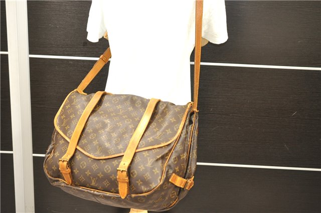 Auth Louis Vuitton Monogram Saumur 43 Shoulder Cross Body Bag M42252 Junk 1812D