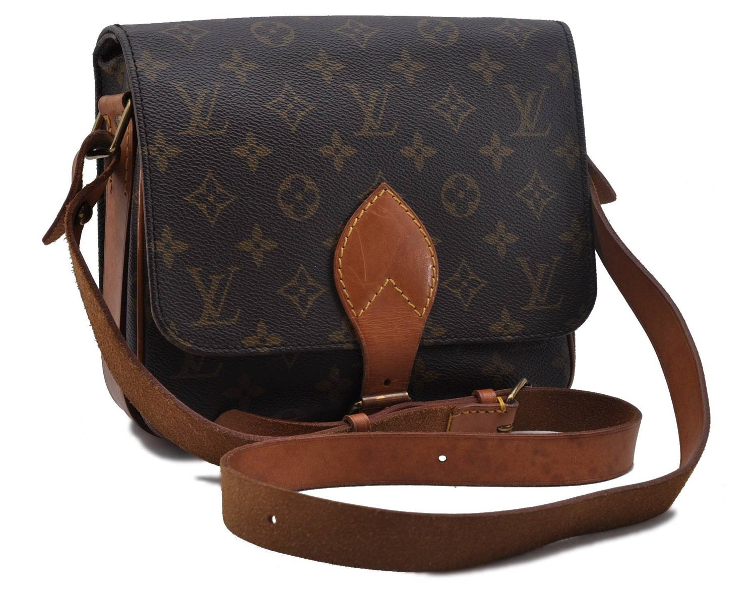 Auth Louis Vuitton Monogram Cartouchiere MM Shoulder Cross Bag M51253 LV 1813D