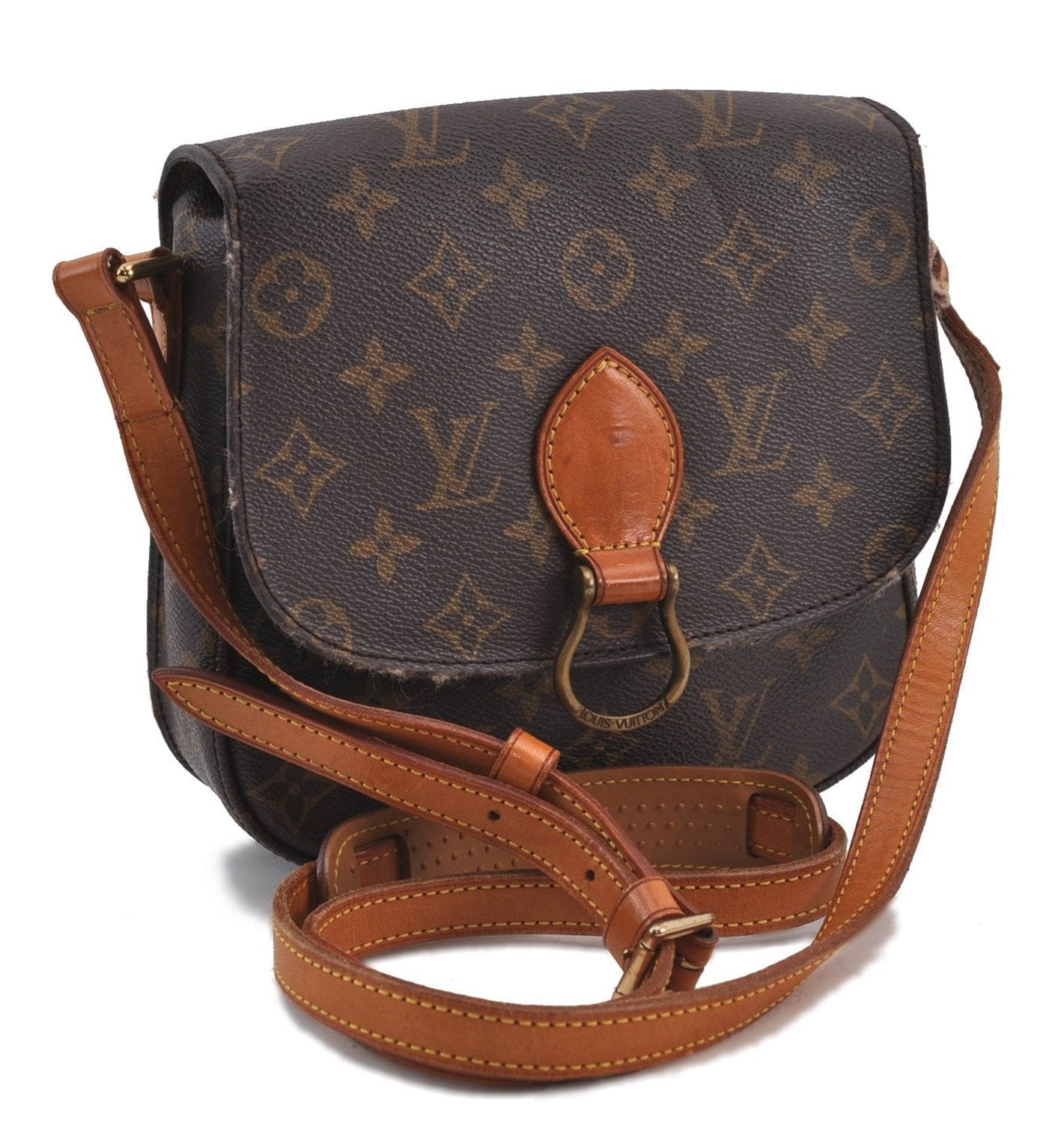 Auth Louis Vuitton Monogram Saint Cloud MM Shoulder Cross Bag M51243 LV 1814D