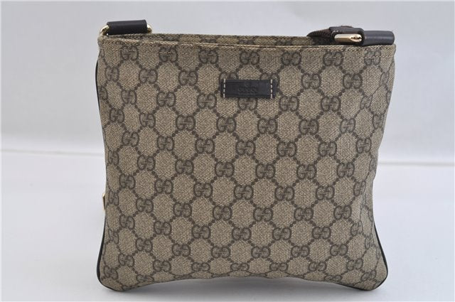 Authentic GUCCI Shoulder Cross Body Bag Purse GG PVC Leather 201538 Brown 1814F