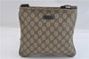 Authentic GUCCI Shoulder Cross Body Bag Purse GG PVC Leather 201538 Brown 1814F