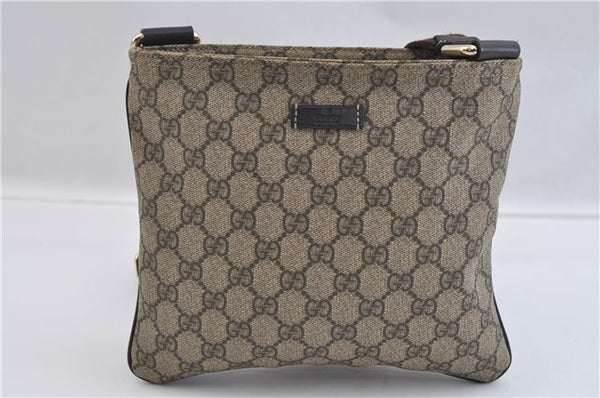 Authentic GUCCI Shoulder Cross Body Bag Purse GG PVC Leather 201538 Brown 1814F