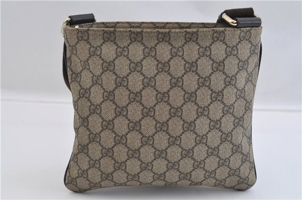 Authentic GUCCI Shoulder Cross Body Bag Purse GG PVC Leather 201538 Brown 1814F