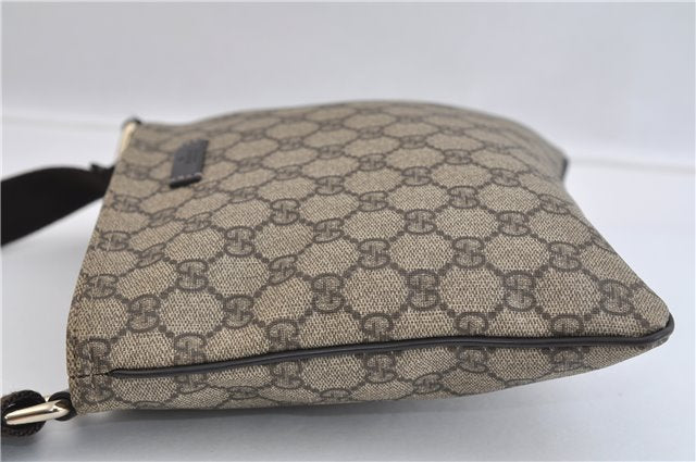 Authentic GUCCI Shoulder Cross Body Bag Purse GG PVC Leather 201538 Brown 1814F