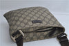 Authentic GUCCI Shoulder Cross Body Bag Purse GG PVC Leather 201538 Brown 1814F