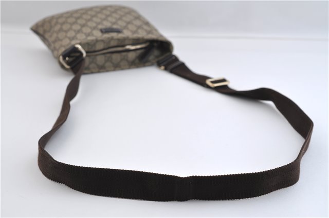 Authentic GUCCI Shoulder Cross Body Bag Purse GG PVC Leather 201538 Brown 1814F
