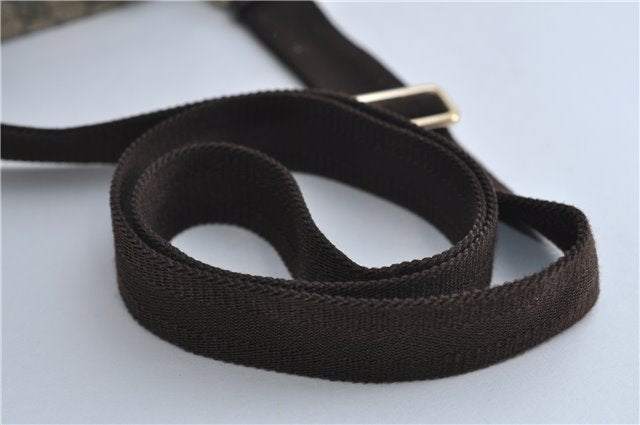 Authentic GUCCI Shoulder Cross Body Bag Purse GG PVC Leather 201538 Brown 1814F