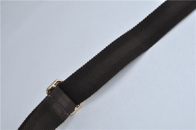 Authentic GUCCI Shoulder Cross Body Bag Purse GG PVC Leather 201538 Brown 1814F