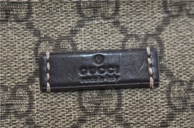 Authentic GUCCI Shoulder Cross Body Bag Purse GG PVC Leather 201538 Brown 1814F