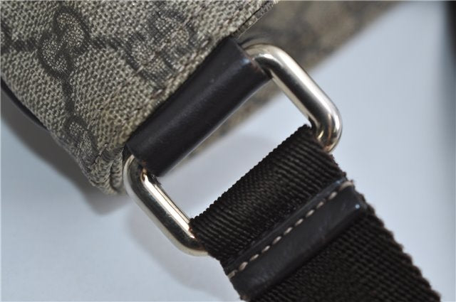 Authentic GUCCI Shoulder Cross Body Bag Purse GG PVC Leather 201538 Brown 1814F