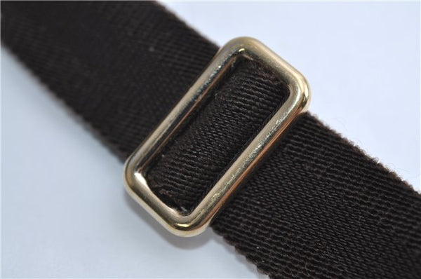 Authentic GUCCI Shoulder Cross Body Bag Purse GG PVC Leather 201538 Brown 1814F