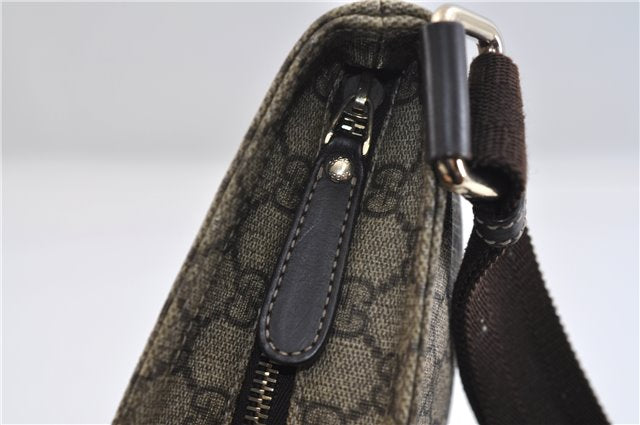 Authentic GUCCI Shoulder Cross Body Bag Purse GG PVC Leather 201538 Brown 1814F