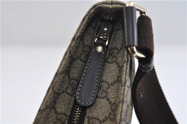 Authentic GUCCI Shoulder Cross Body Bag Purse GG PVC Leather 201538 Brown 1814F