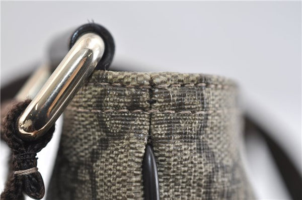 Authentic GUCCI Shoulder Cross Body Bag Purse GG PVC Leather 201538 Brown 1814F