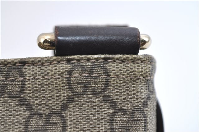 Authentic GUCCI Shoulder Cross Body Bag Purse GG PVC Leather 201538 Brown 1814F