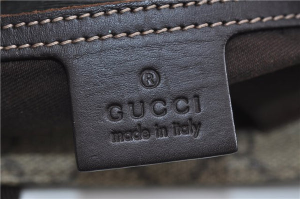 Authentic GUCCI Shoulder Cross Body Bag Purse GG PVC Leather 201538 Brown 1814F