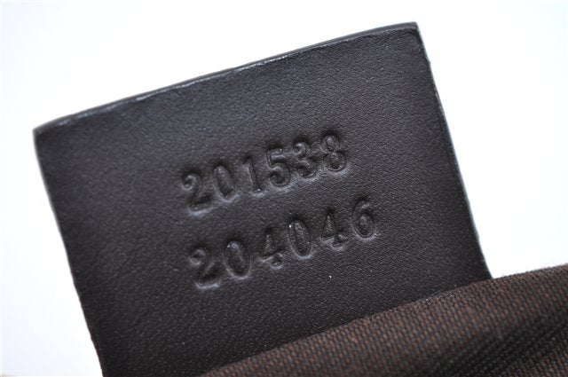 Authentic GUCCI Shoulder Cross Body Bag Purse GG PVC Leather 201538 Brown 1814F