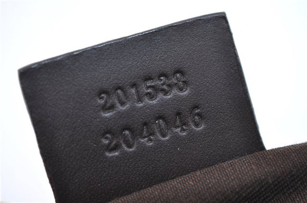 Authentic GUCCI Shoulder Cross Body Bag Purse GG PVC Leather 201538 Brown 1814F