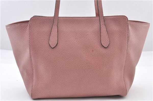 Authentic GUCCI Swing Vintage Shoulder Tote Bag Leather 354408 Pink 1815F