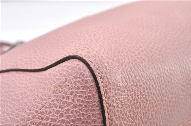 Authentic GUCCI Swing Vintage Shoulder Tote Bag Leather 354408 Pink 1815F