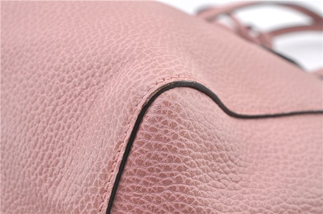 Authentic GUCCI Swing Vintage Shoulder Tote Bag Leather 354408 Pink 1815F