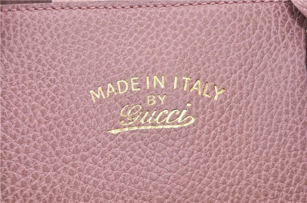 Authentic GUCCI Swing Vintage Shoulder Tote Bag Leather 354408 Pink 1815F