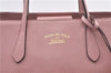 Authentic GUCCI Swing Vintage Shoulder Tote Bag Leather 354408 Pink 1815F