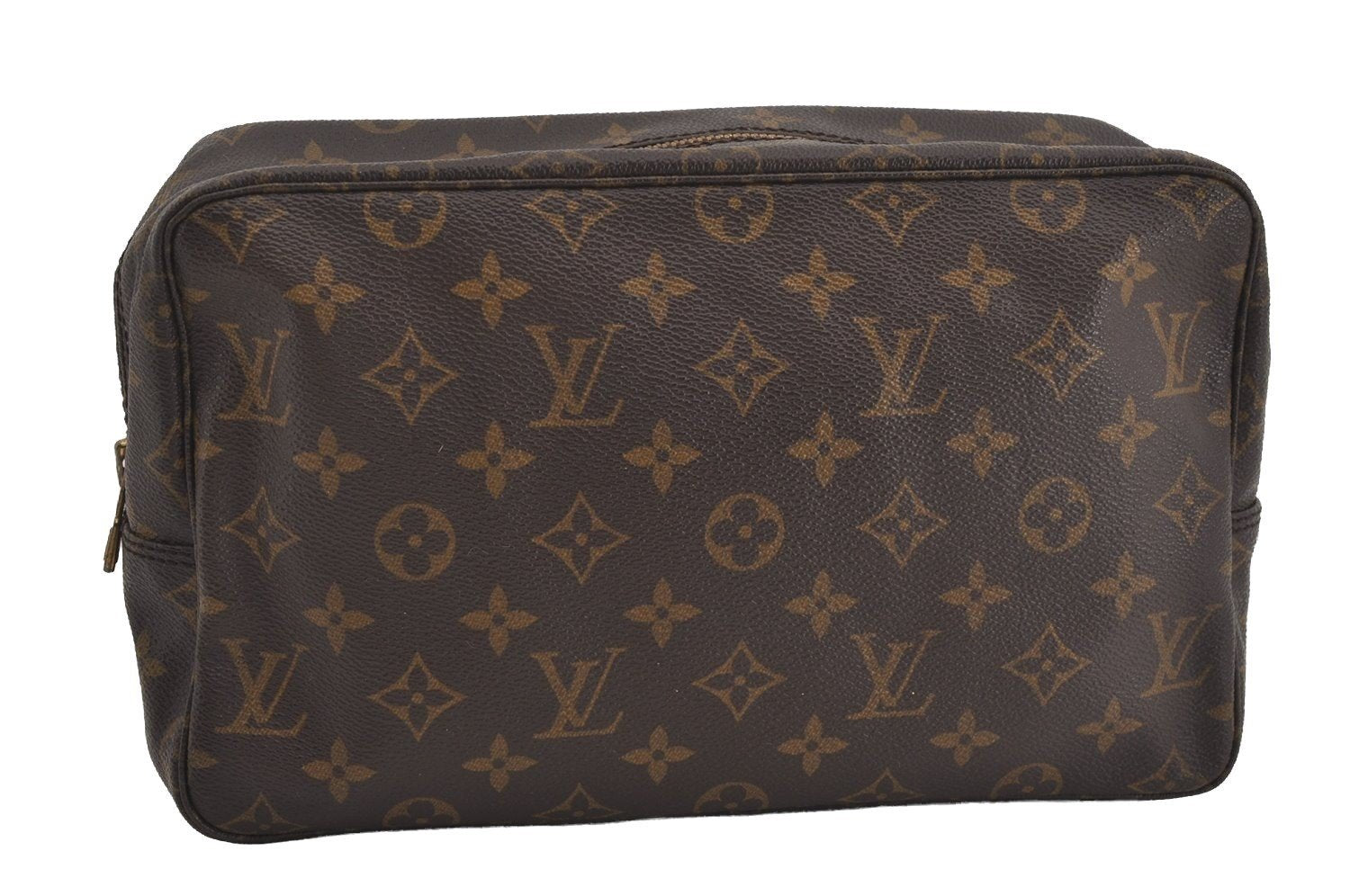 Auth Louis Vuitton Monogram Trousse Toilette 28 Clutch Hand Bag M47522 LV 1817I