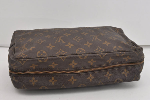 Auth Louis Vuitton Monogram Trousse Toilette 28 Clutch Hand Bag M47522 LV 1817I