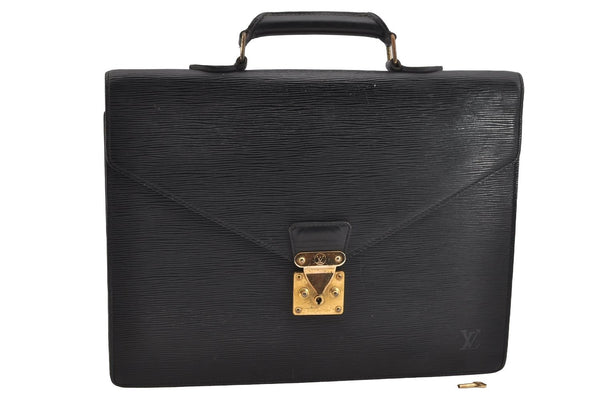Authentic Louis Vuitton Epi Serviette Conseiller Briefcase Black M54422 LV 1818I