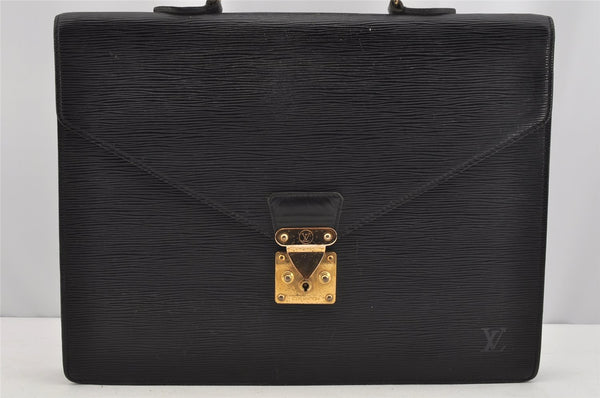 Authentic Louis Vuitton Epi Serviette Conseiller Briefcase Black M54422 LV 1818I