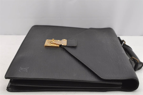 Authentic Louis Vuitton Epi Serviette Conseiller Briefcase Black M54422 LV 1818I
