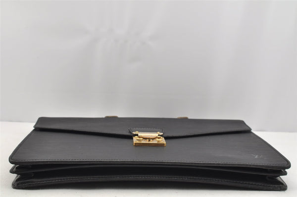 Authentic Louis Vuitton Epi Serviette Conseiller Briefcase Black M54422 LV 1818I