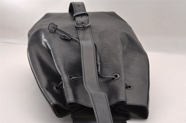 Authentic Louis Vuitton Epi Sac A Dos Shoulder Bag Black M80153 LV 1820I