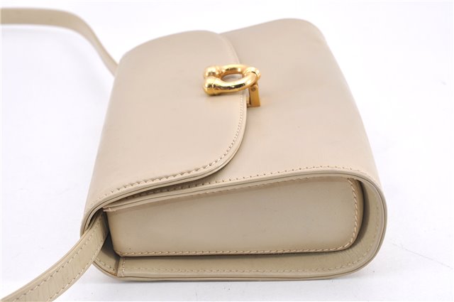 Authentic GUCCI Vintage Shoulder Cross Body Bag Purse Leather Beige 1821G