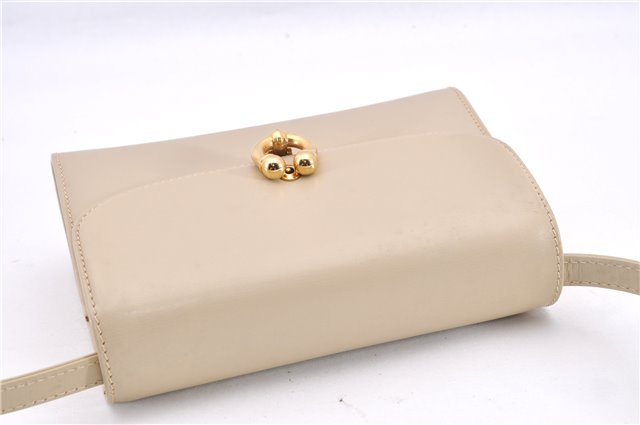 Authentic GUCCI Vintage Shoulder Cross Body Bag Purse Leather Beige 1821G