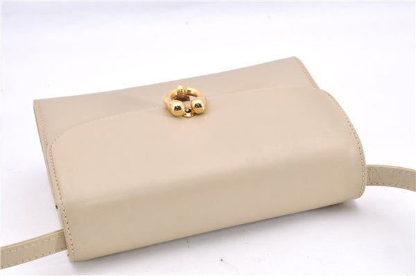 Authentic GUCCI Vintage Shoulder Cross Body Bag Purse Leather Beige 1821G