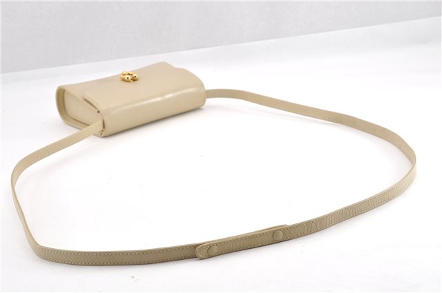 Authentic GUCCI Vintage Shoulder Cross Body Bag Purse Leather Beige 1821G