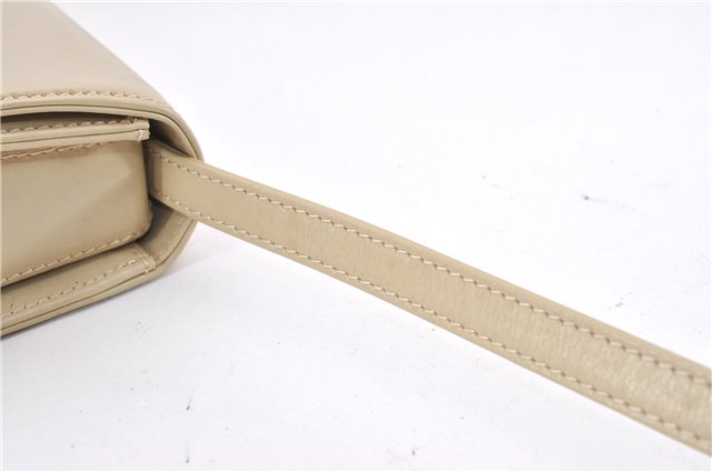 Authentic GUCCI Vintage Shoulder Cross Body Bag Purse Leather Beige 1821G