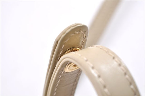 Authentic GUCCI Vintage Shoulder Cross Body Bag Purse Leather Beige 1821G