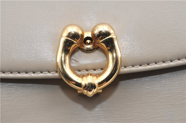 Authentic GUCCI Vintage Shoulder Cross Body Bag Purse Leather Beige 1821G