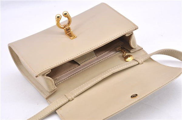 Authentic GUCCI Vintage Shoulder Cross Body Bag Purse Leather Beige 1821G