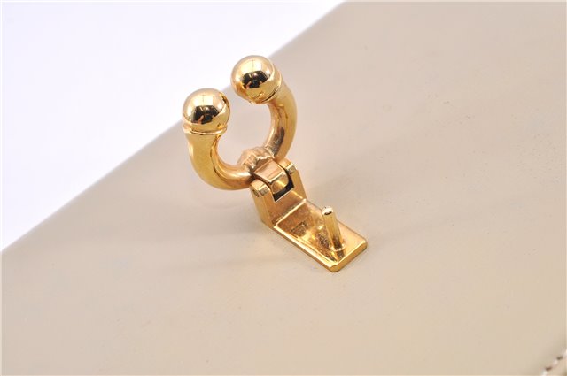 Authentic GUCCI Vintage Shoulder Cross Body Bag Purse Leather Beige 1821G