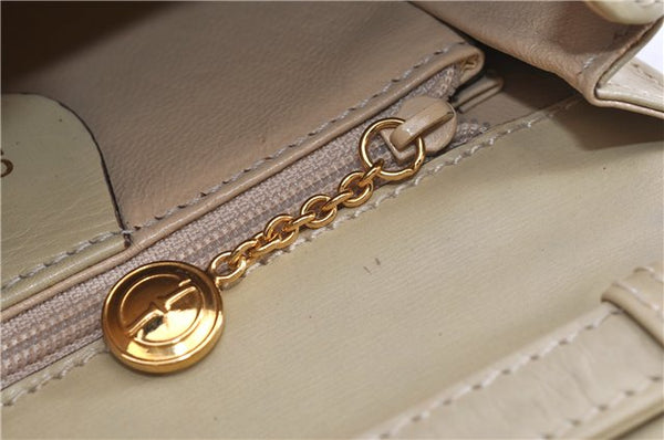 Authentic GUCCI Vintage Shoulder Cross Body Bag Purse Leather Beige 1821G