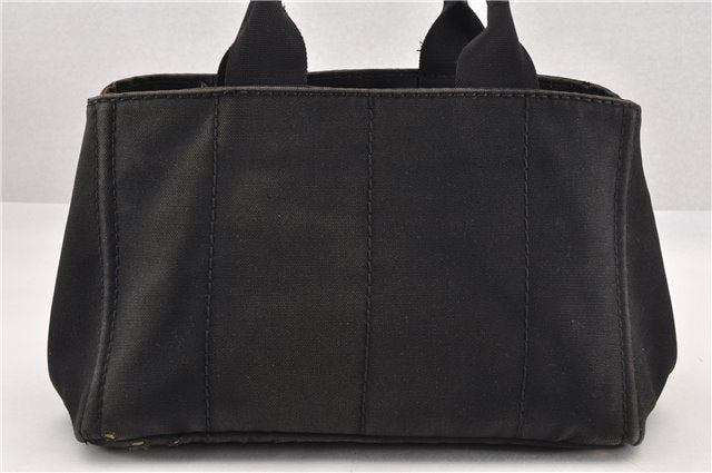 Authentic PRADA Vintage Canapa M Denim Tote Hand Bag BN1877 Black 1822G