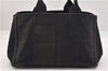 Authentic PRADA Vintage Canapa M Denim Tote Hand Bag BN1877 Black 1822G