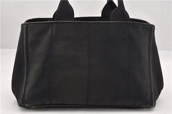 Authentic PRADA Vintage Canapa M Denim Tote Hand Bag BN1877 Black 1822G