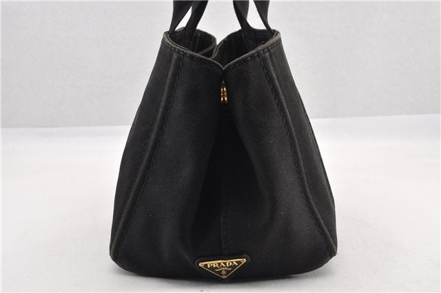 Authentic PRADA Vintage Canapa M Denim Tote Hand Bag BN1877 Black 1822G