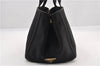 Authentic PRADA Vintage Canapa M Denim Tote Hand Bag BN1877 Black 1822G
