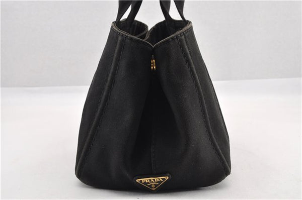 Authentic PRADA Vintage Canapa M Denim Tote Hand Bag BN1877 Black 1822G